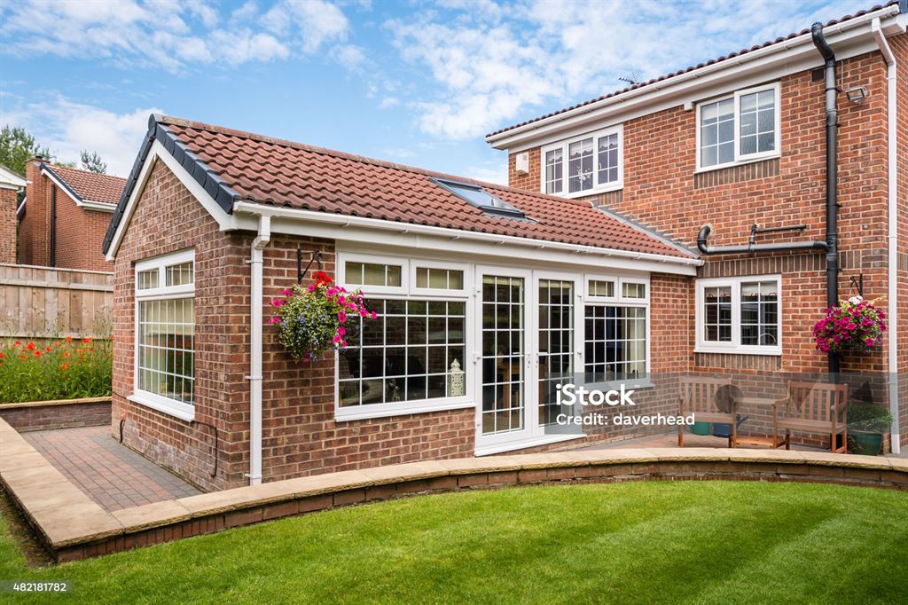 The finished house extension, as built from the plan and 3D model